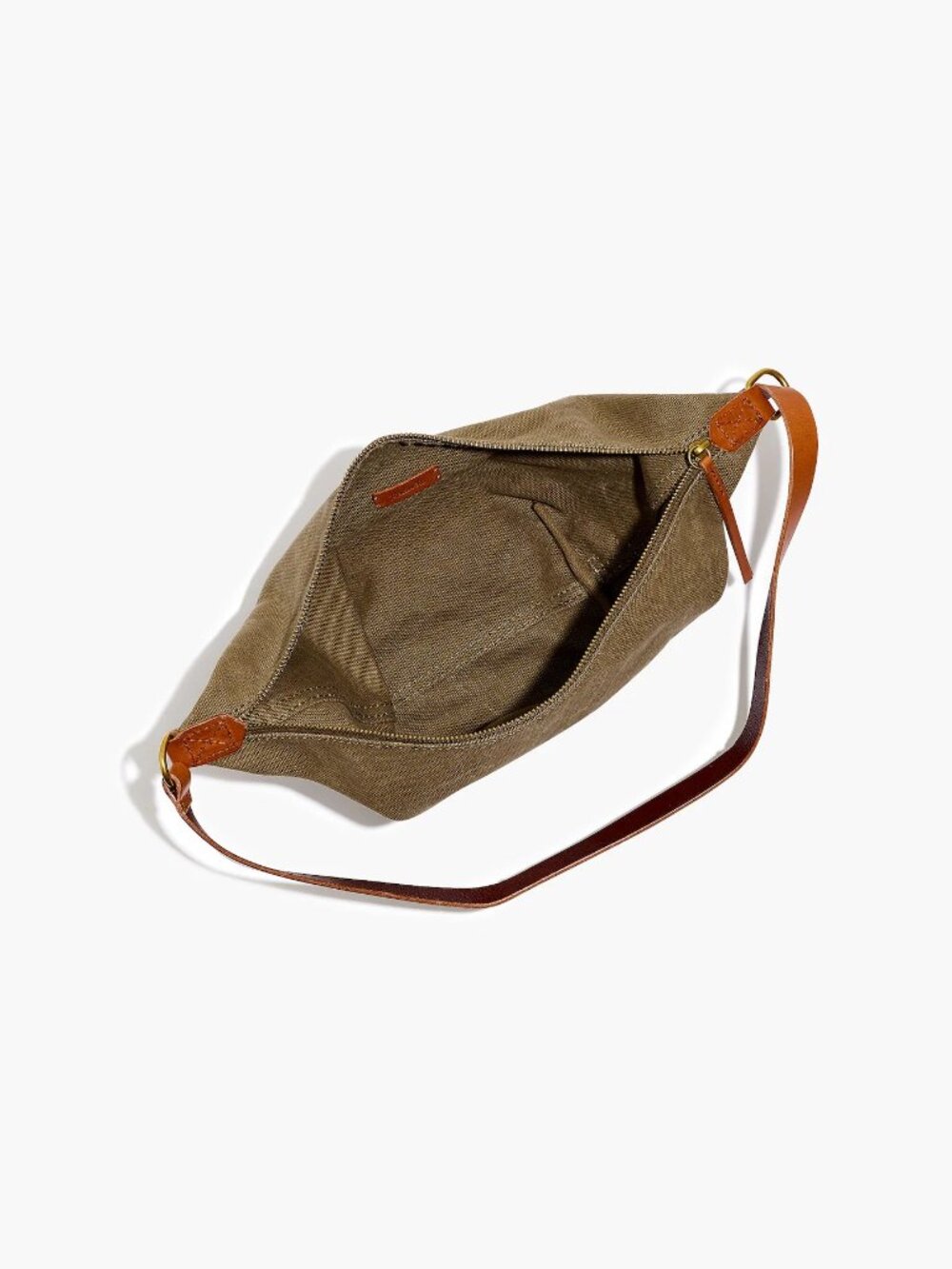 Madewell - The Canvas Sling Bag Leather Strap Olive Green Minimalist - Picture 2 of 11